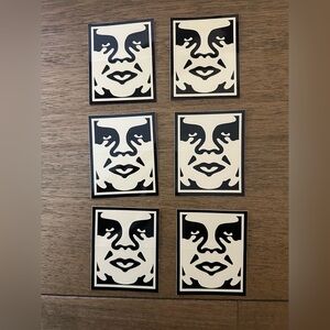 Obey Black & Cream Andre the Giant Graphic Stickers - Lot of 6